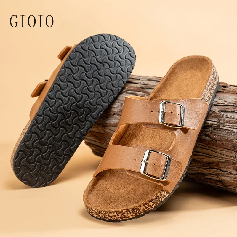 GIOIO Men's Fashionable Slippers for Home and Outdoor Waterproof Non-Slip Slip-On Fashionable Versatile Slippers