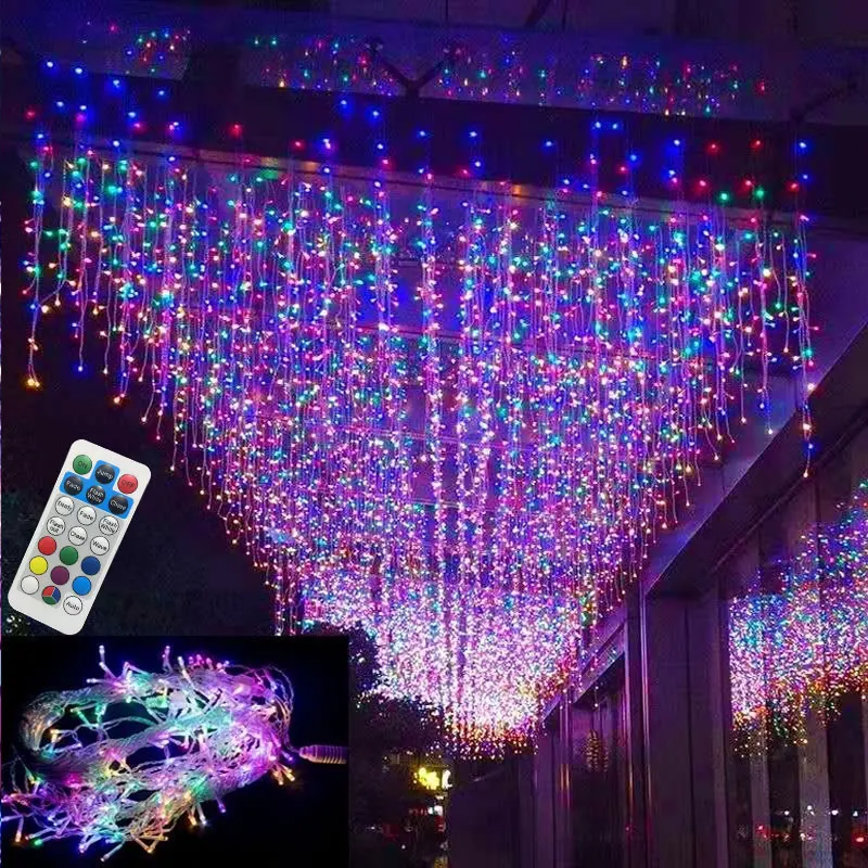 Remote control outdoor light string IP67 waterproof plug-in decorative light wedding engineering decoration layout LED colored l