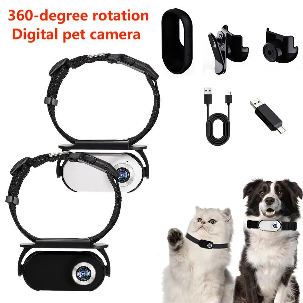 

Digital Pet Camera 360-degree Rotation 120-degree Wide-angle Lens Mini Portable Home Outdoor Stable Sports Action Body Camera