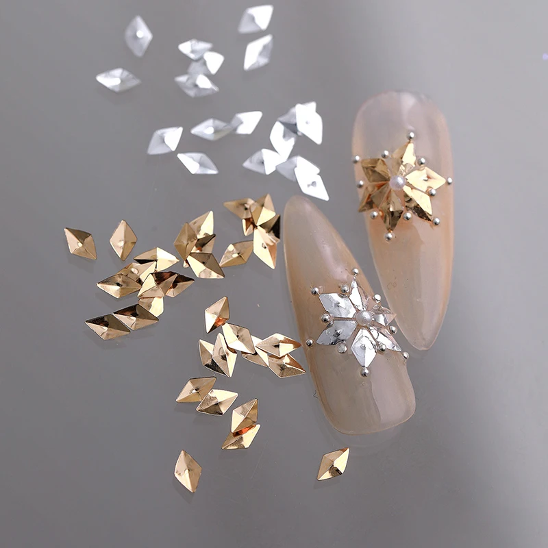 Mini rombos con parte posterior plana de 6 rejillas, diamantes de imitación para decoración de manicura DIY