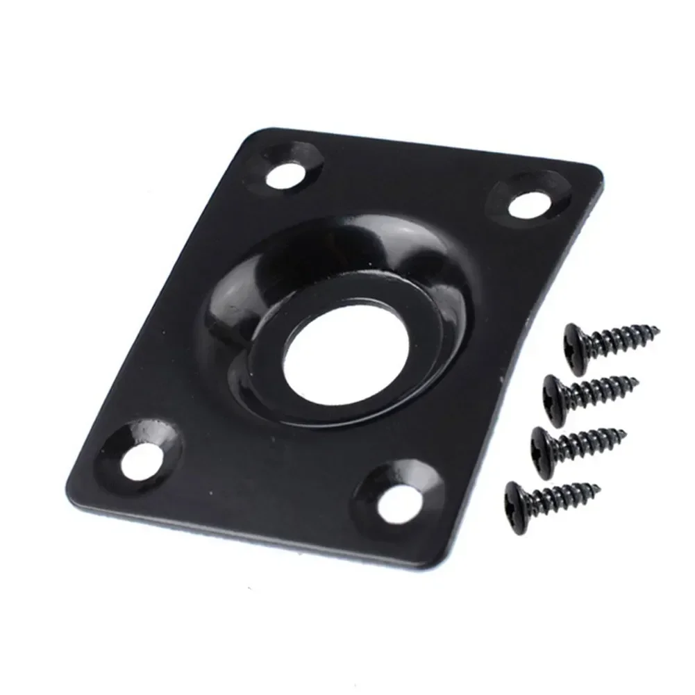35MM Metal Square Guitar Bass Jack Plates JackPlate Cover For Les Paul Tele Style Electric Guitar Chrome Accessories Parts