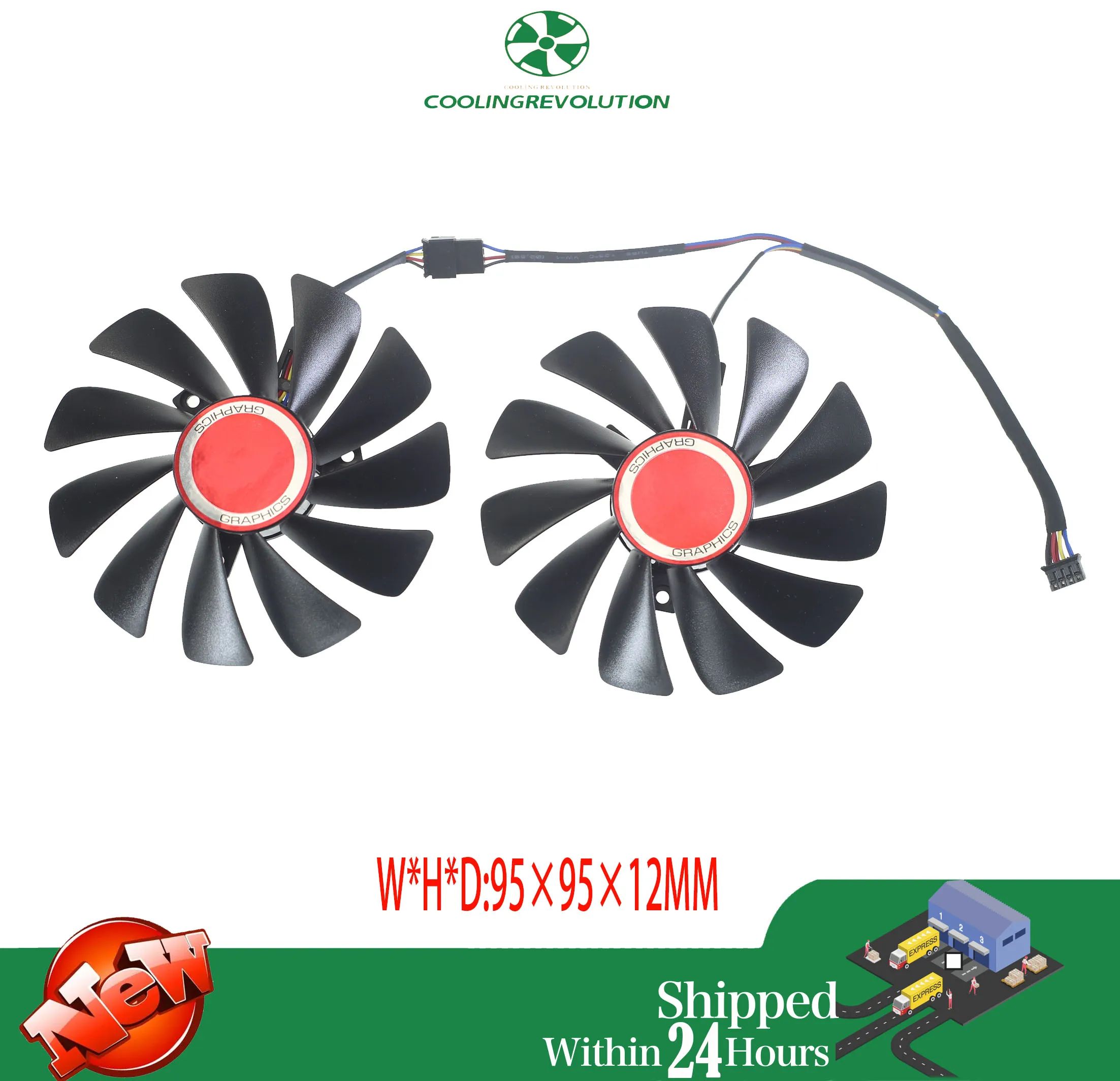 95MM FDC10U12S9-C DC12V 0.45AMP Graphics Card Fan for XFX RX580 RX584 RX588 Graphics Card Cooling Fan