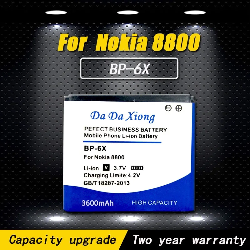 High Quality 3600mAh BP-6X Li-ion Phone Battery for Nokia 8860 8800 Sirocco N73i Bateria