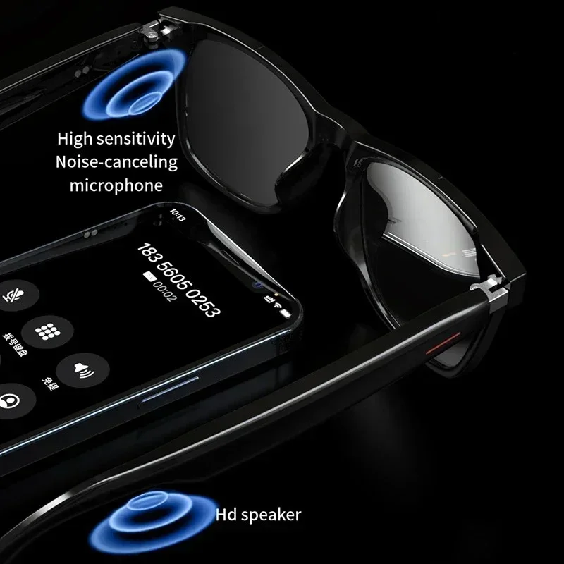2025 gafas de sol de música inteligente auriculares Bluetooth cámara remota para Xiaomi Huawei Apple gafas de conducción llamadas fáciles