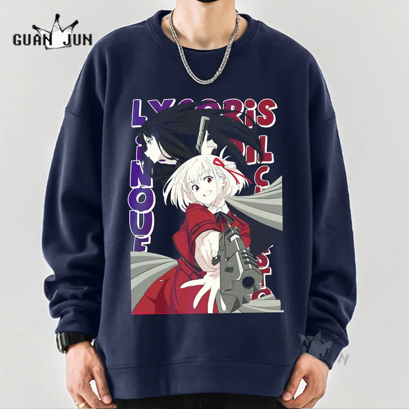 

Harajuku Lycoris Recoil Print Sweatshirts Women Clothes Crew Neck Streetwear Long Sleeve Pullover Tops Mens Hoodies Dropshipping