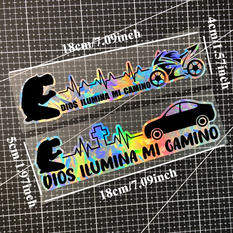 1PC God Light My Way Motorcycle Stickers Waterproof DIY Motorbike Fuel Tank Fairing Car Window Bicycle Universal Vinyl Decals