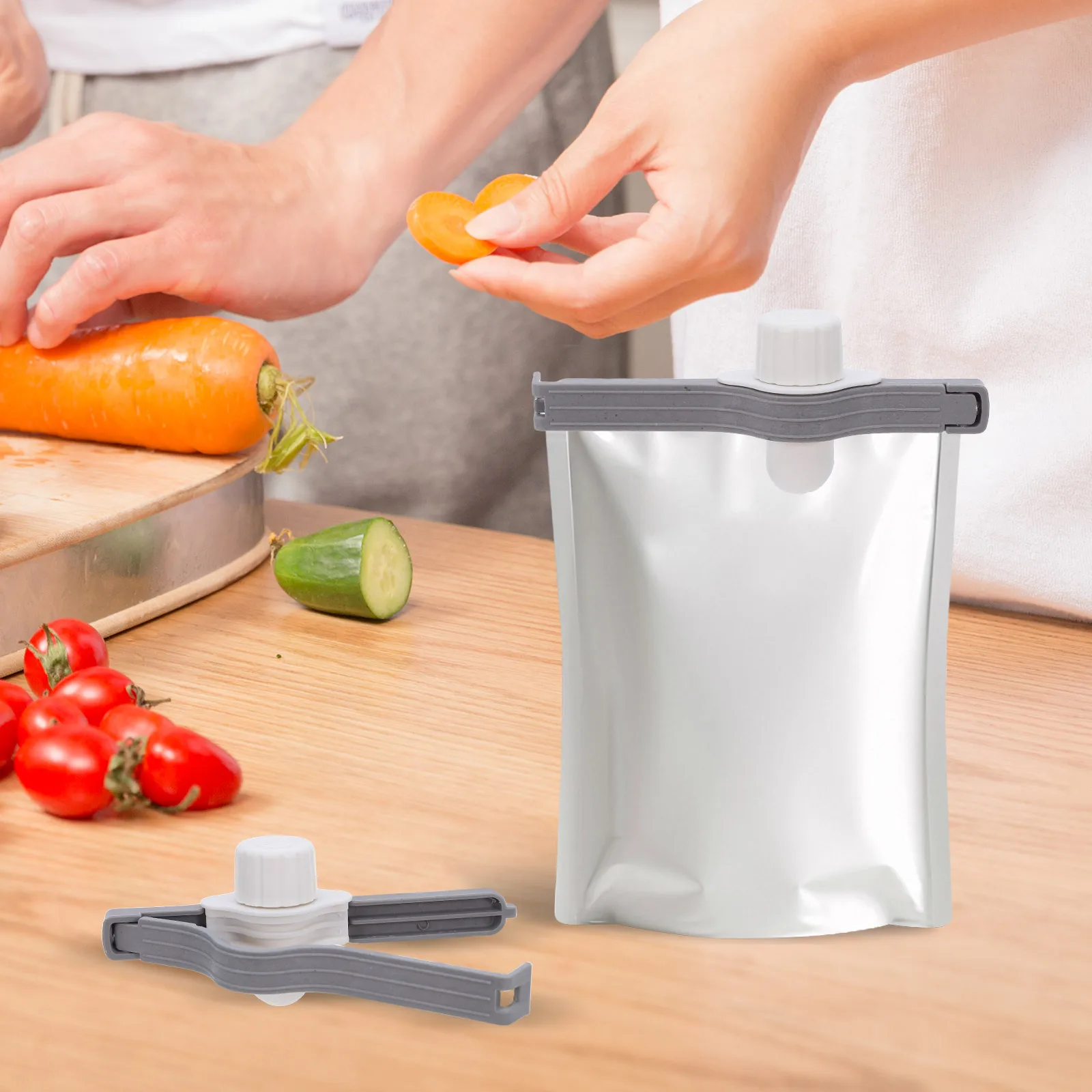 

3pcs Clamps Sealing Clips for Bags Large Diameter Port Powerful Seal Easy Storage Practical PP Material Kitchen