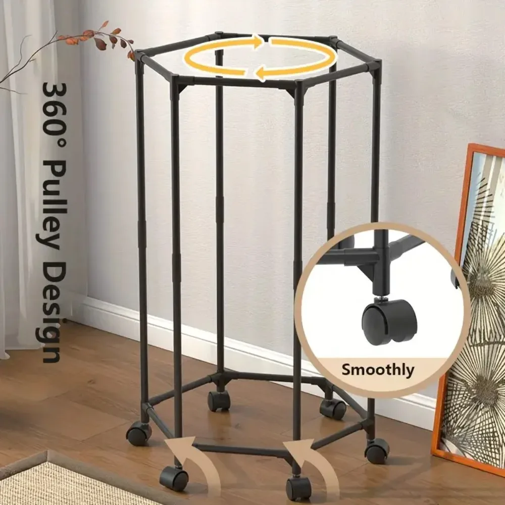 1-tier-360°-rotating-hexagonal-clothes-drying-rack-sturdy-metal-floor-standing-coat-hanger-with-multiple-bars-space-saving