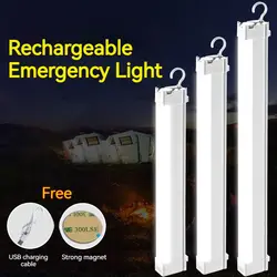 Barra de luces LED de emergencia, linterna recargable por USB, 30W, 60W, 90W, para el hogar, iluminación de trabajo al aire libre