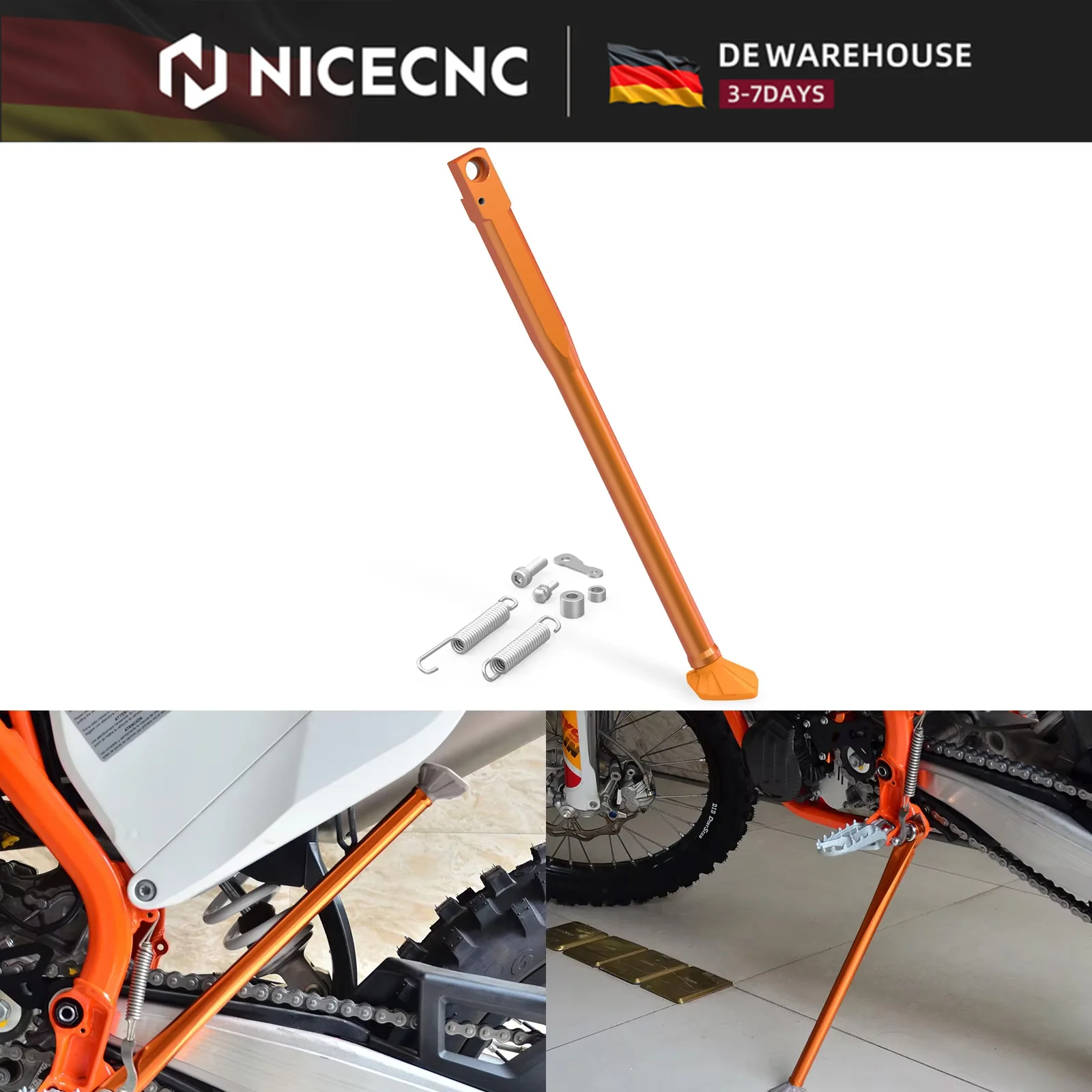 Image of NICECNC Seitenständer-Federkit für KTM EXC 300 EXC-F 350 XC-W 500 XC XCF XCW-F 2008-2016 Husqvarna TE 300 2014-2016