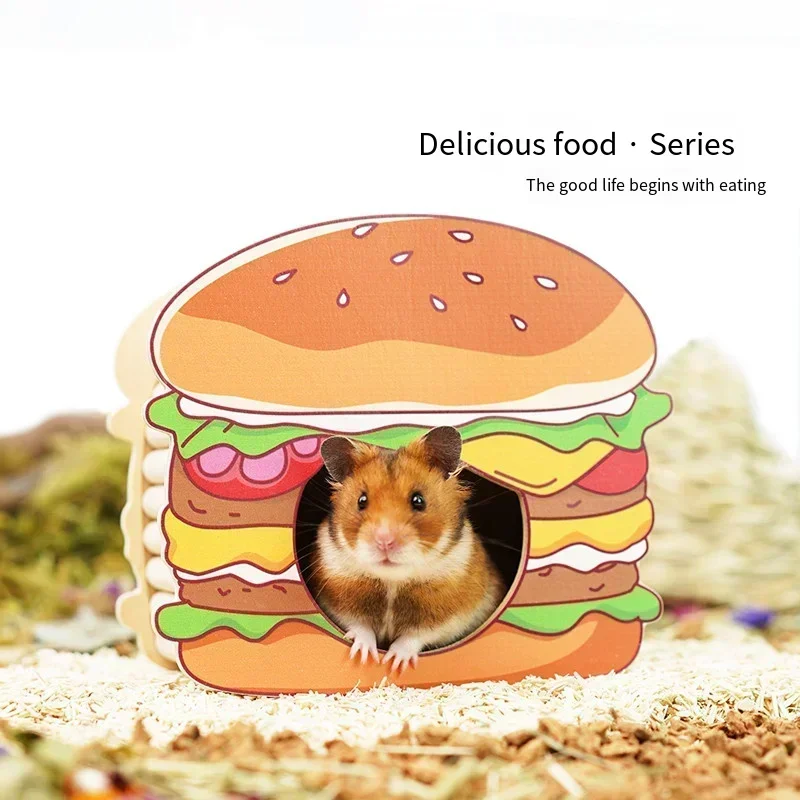 Tasty Series Wooden Hamster House Hamsters Hideout  Small Animal Cage Landscaping Supplies Rat  Accessories Dwarf Mouse Nest