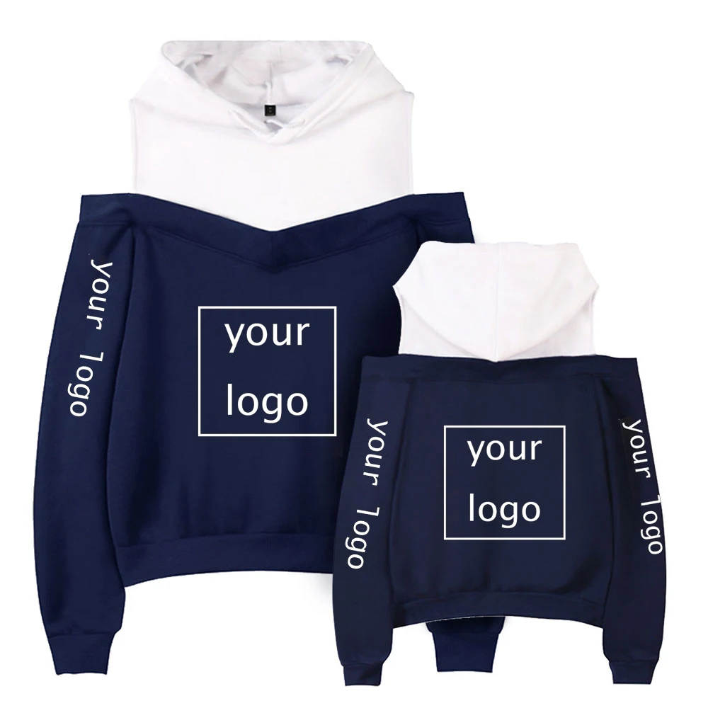 Logo Custom Hoodie Custom Logo Personalized Hoodie; Student Leisure; Custom Printed Text DIY Sweater Long Sleeves 2XS-4XL