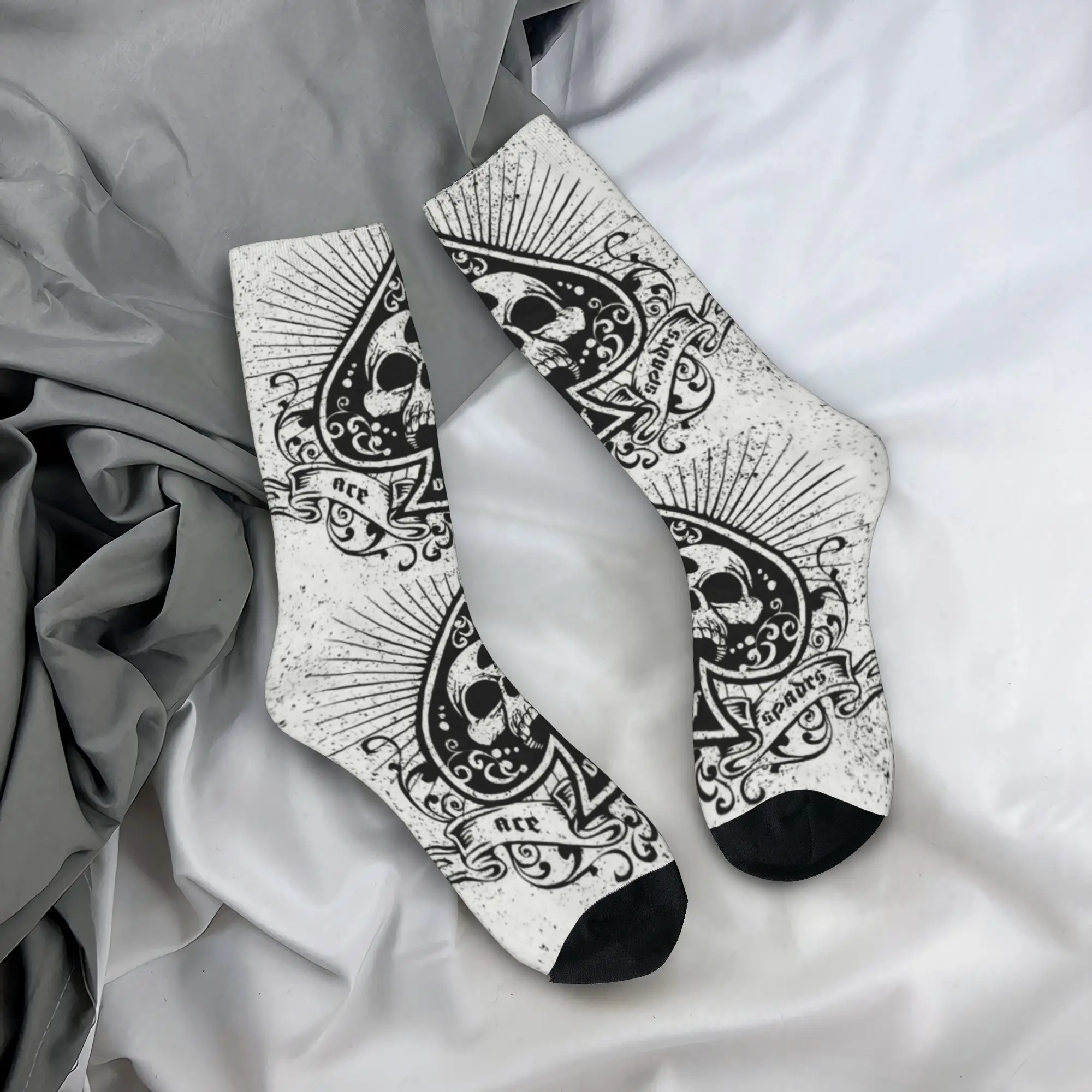 

Custom Ace Of Spades Men Women Crew Socks Unisex Fashion 3D Print Poker Players Card Game Dress Socks
