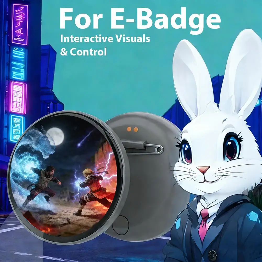 

Anime E-Badge Display Pin Dynamic Electronic Badge Anime Merchandise Digital Display Badge Dynamic Gift For Otaku Fans Friends