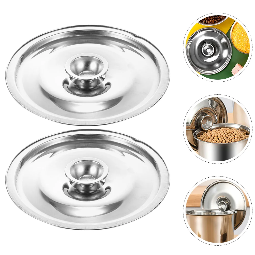 

2 Pcs Metal Stainless Steel Seasoning Box Lid Spices Jars Ball Mason Lids Apothecary with Cover