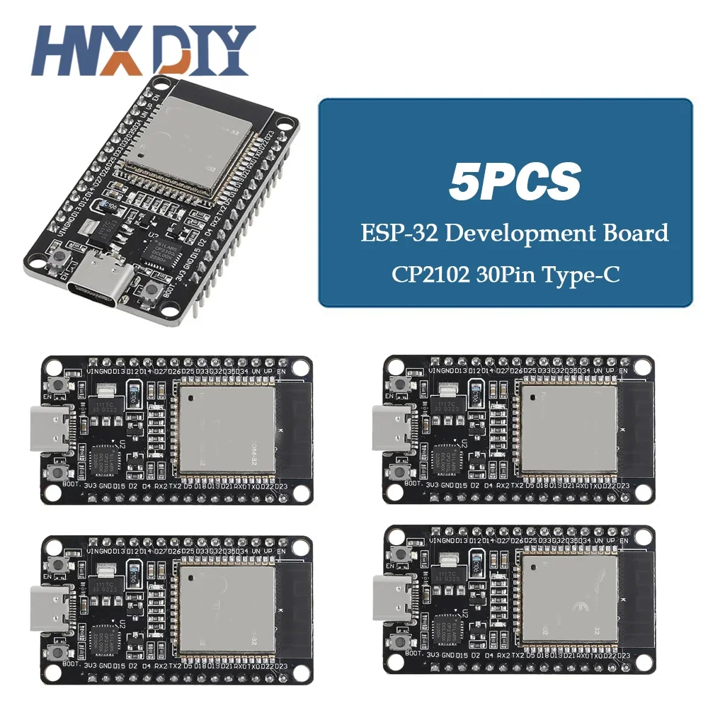 NONE 1-10PCS ESP32 Entwicklung Bord TYPE-C CP2102/CH340C WiFi + Bluetooth Ultra-Low Power Verbrauch Dual Core ESP-WROOM-32 30/38Pin 3