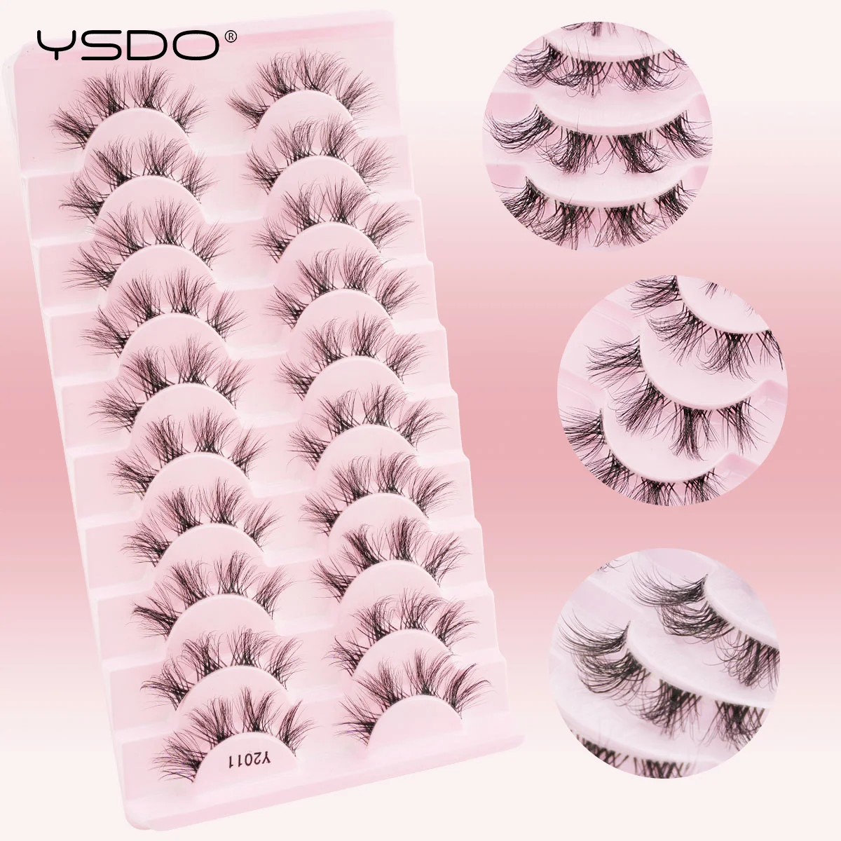 YSDO Fluffy ciglia finte 3/10 paia di ciglia naturali Cat Eye Wispy Faux 3d ciglia di visone strumenti per il trucco ciglia ricci morbide e spesse