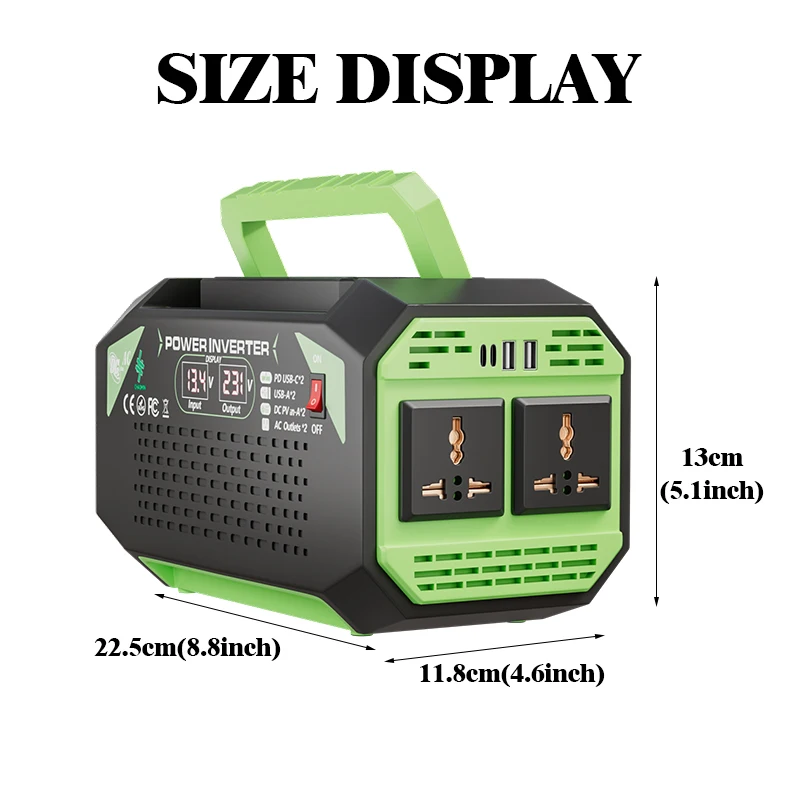 6000W Power Inverter Pure Sine Wave  12V DC to 110V/220V AC Converter for Solar/RV/Off-Grid Use