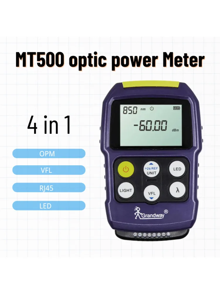 MT500 Mini sprzęt światłowodowy Miernik mocy optycznej z wizualnym źródłem światła, VFL, latarka Testowanie Rj45 — zdjęcie produktu 6