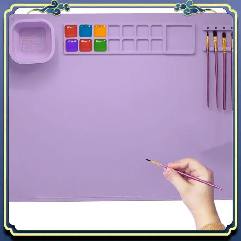 

Portable Silicone Painting Mat With Cup Silicone Painting Mat For Kids Silicone Craft Mat For Painting For Resin, DIY & Art Work