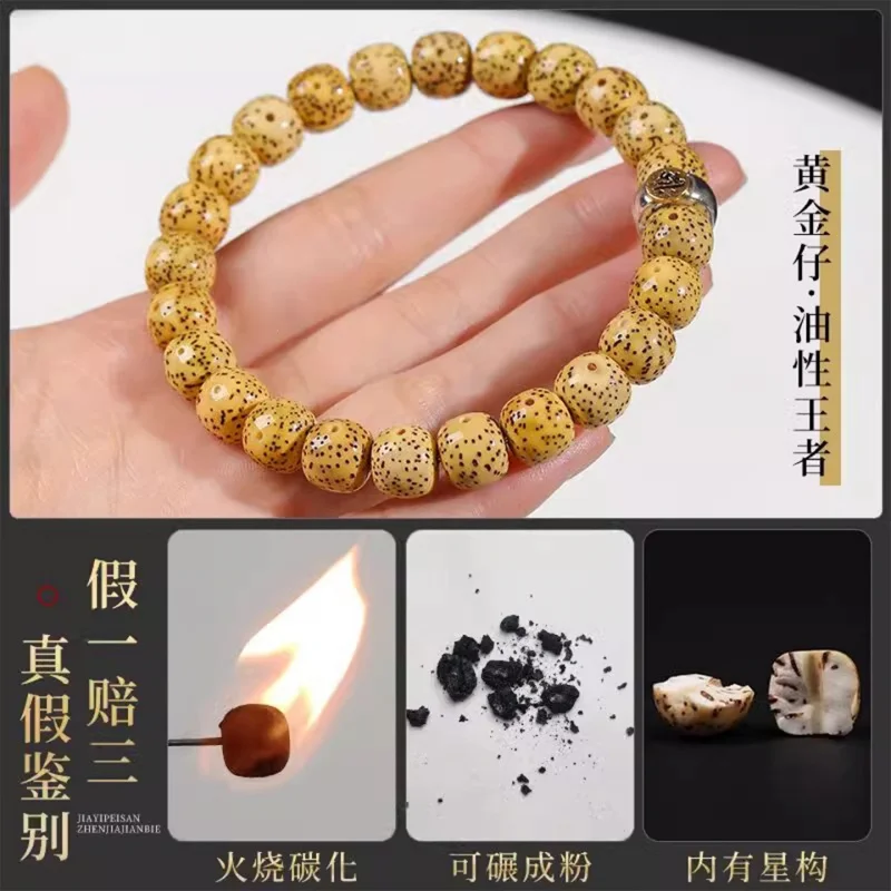 Hainan Seed-Moon Bodhi With Zodiac Guardian Deities, Soft Single-Loop Buddhist Bead Bracelet