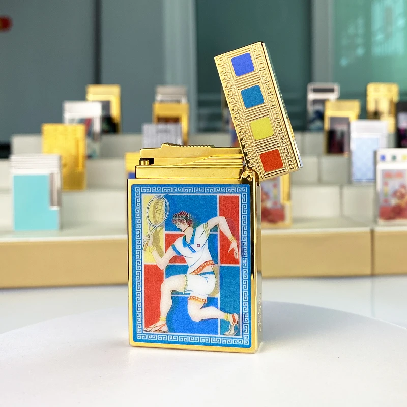 New commemorative edition luxury butane lighter single and double flame flat tone natural paint smoker L2 series 19023