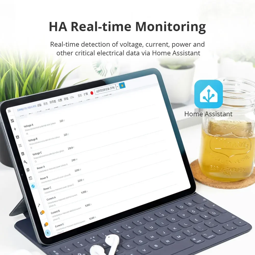Imagem -03 - Zemismart 120a Medidor de Energia Inteligente em Trilho Din Zigbee Wifi Monitor de Energia Trifásico com Cts de Núcleo Dividido Assistente Doméstico Zigbee2mqtt