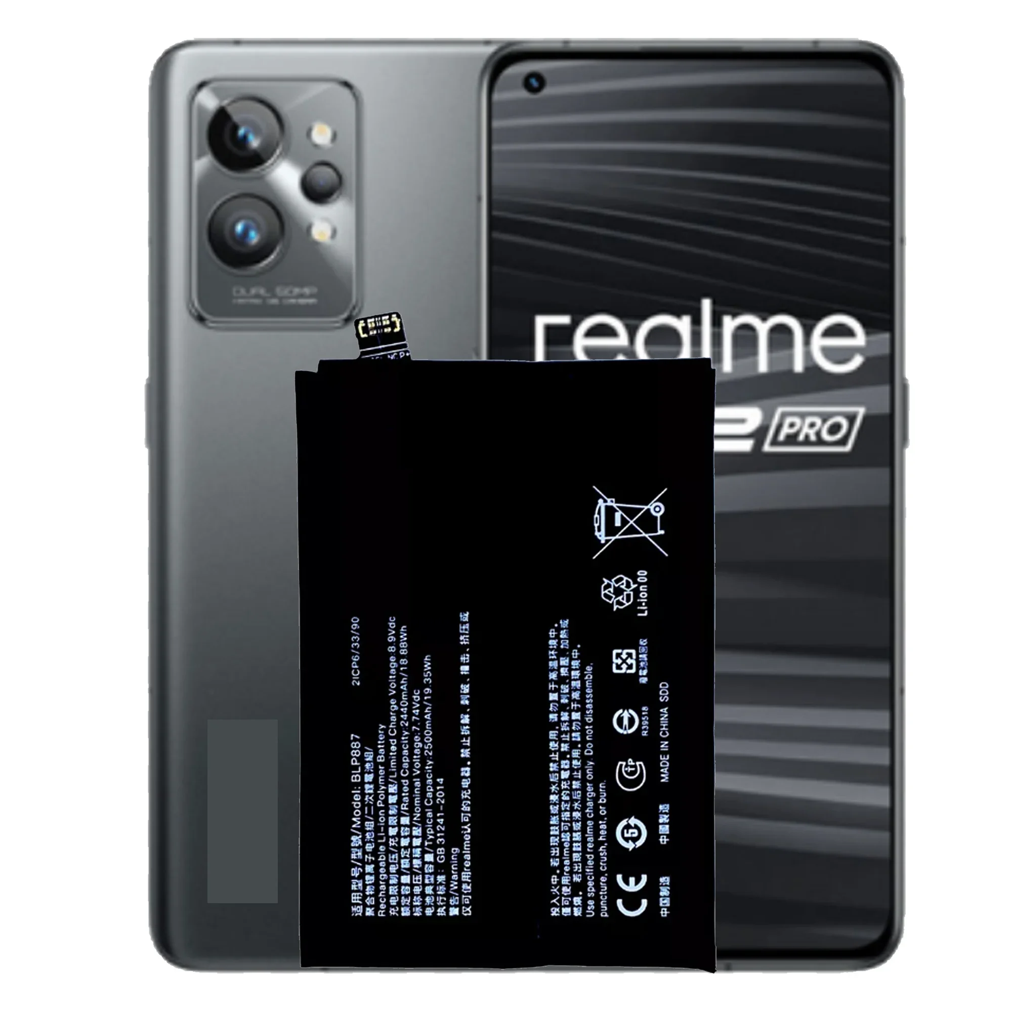 100% Original Capacity BLP887 Battery For OPPO Realme GT NEO 2 / GT2 Pro Battery Replacement Repair Part Phone Bateria