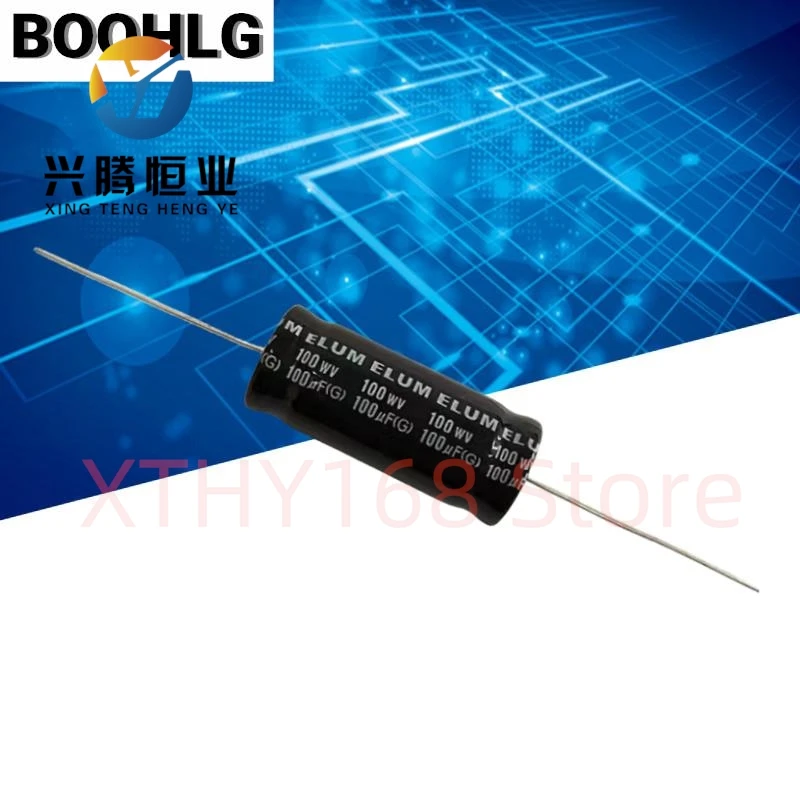 

5PCS audio crossover 100uf axial NP non-polar electrolytic capacitor 100v 100uf 18X44mm