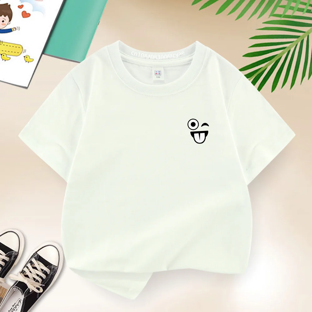 Summer Boys Girls 100% Cotton Casual t Baby Baby Print Naughty expression Comfortable short sleeve Street Harajuku Brothers top