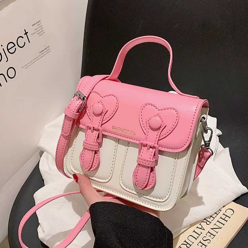 

Cute Candy Color Square Crossbody Bag For Women 2023 New Luxury Designer High Quality Fashion INS Pink Purple Mini Handbag Purse