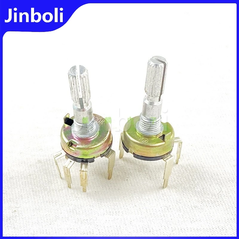 2PCS RV17 유형 B20K 디밍 및 속도 5핀 단일 스위치 전위차계, 샤프트 길이 25mm
