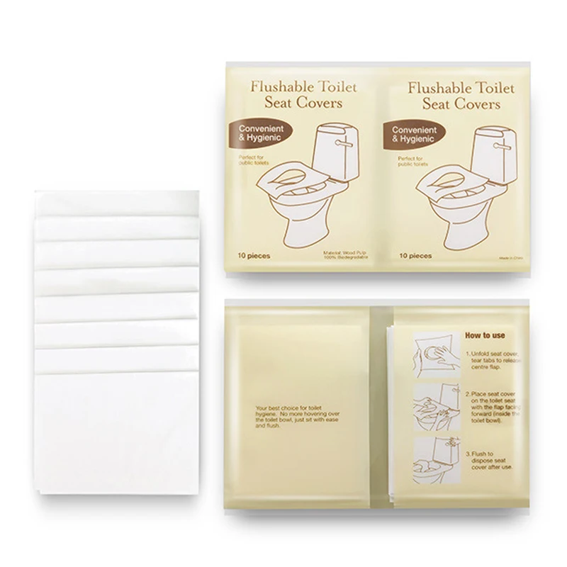 일회용 변기 시트 커버 휴대용 여행 캠핑 호텔 욕실 변기 매트 패드 생분해성 수용성 변기 커버 종이