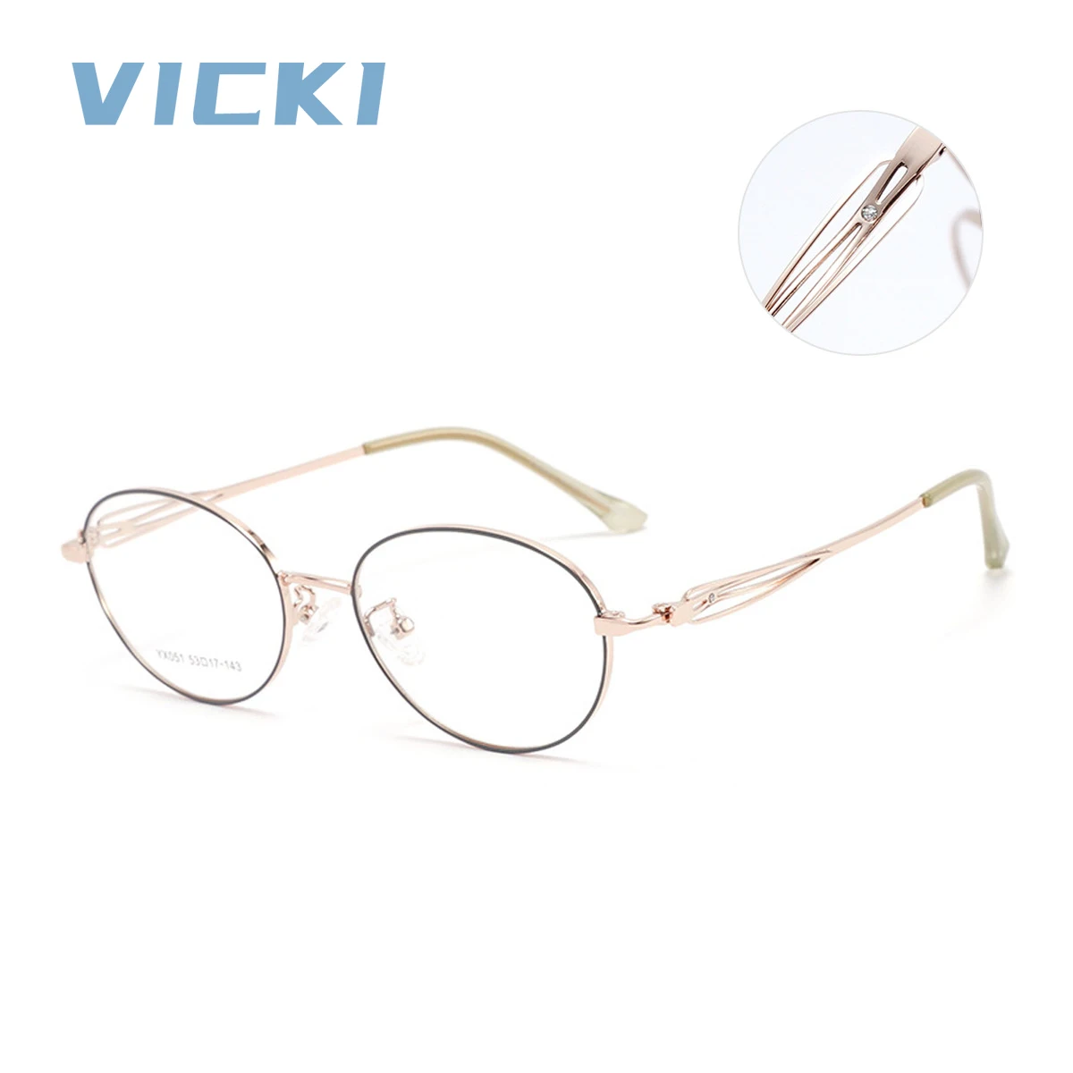 

Женские очки VICKI с полыми дужками и кристаллическими вставками, изящные детали, защита от синего света, фотохромные, YX051