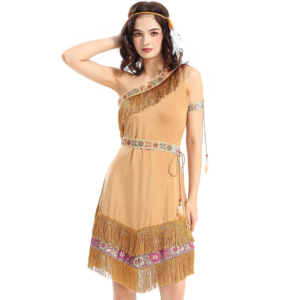 Loween Costume femme amérindien homme sauvage forêt Performance vêtements ethnique scène Costume dames Faion