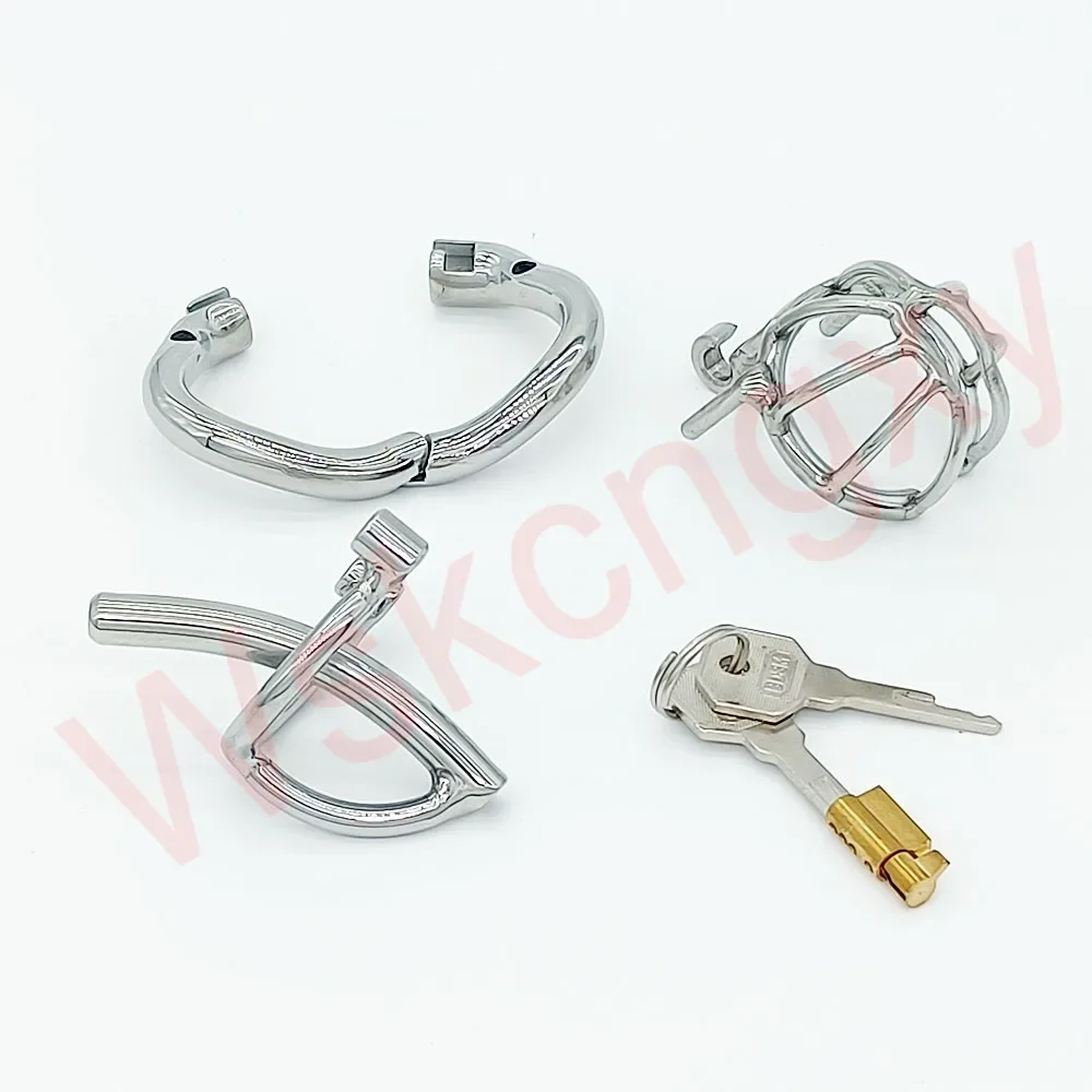 NEW Male Chastity Devices Stainless Steel Cock Cage with Removable Urethral Catheter Adult Sex Toys for Men Penis Lock