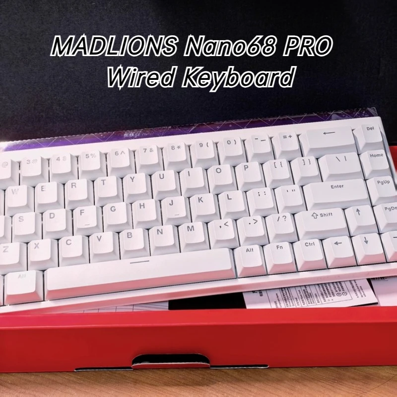 

Проводная клавиатура MADLIONS Nano68PRO с магнитной осью, эргономичная RGB, механическая игровая клавиатура с низкой задержкой, аксессуары для ноутбуков