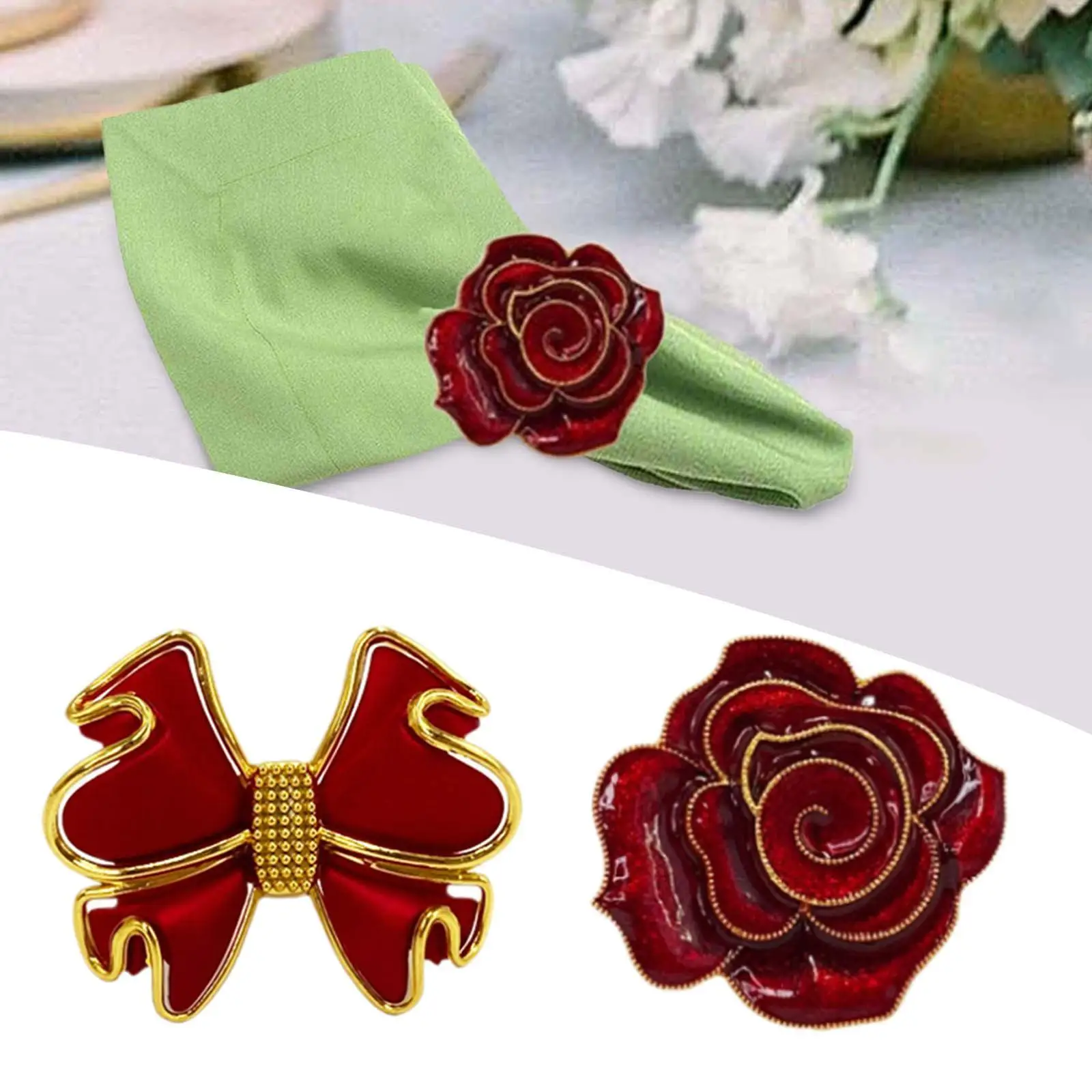 Napkin Ring Fashion Sturdy Napkin Holder Buckle Dinner Table Decor for Party Thanksgiving Banquet Christmas Celebration