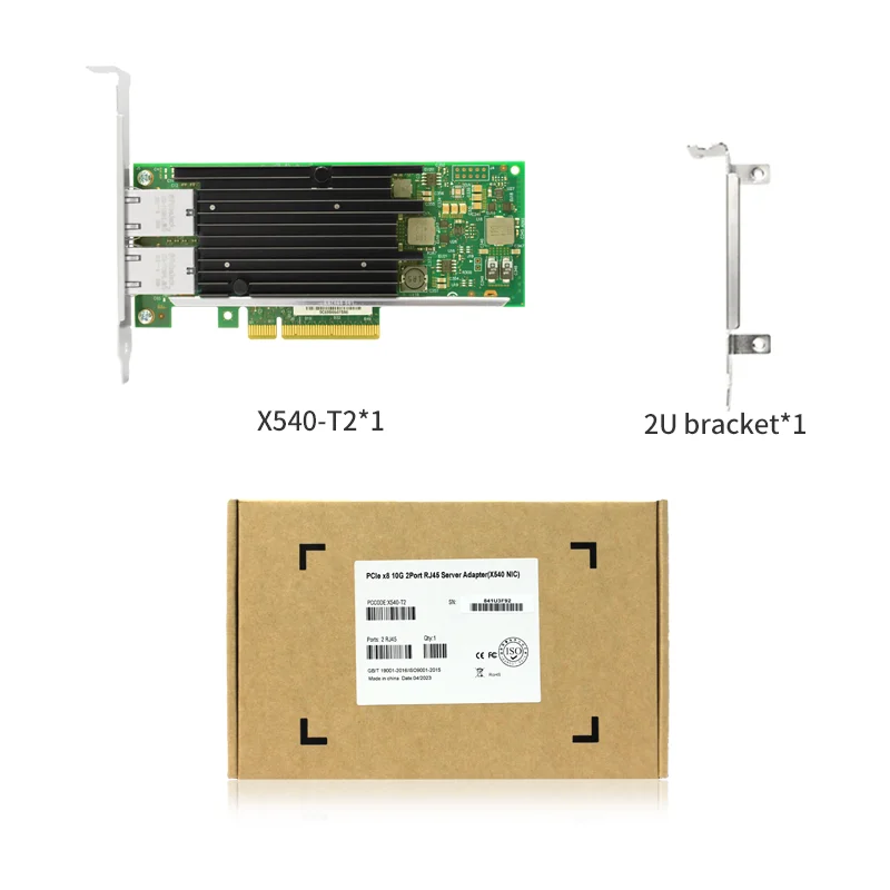 Новая сетевая карта X540-T2 10 Гбит/с, 2-портовый RJ45, медь PCIe 2.1 x8 NIC, набор микросхем Intel X540AT2, низкий профиль и полная высота