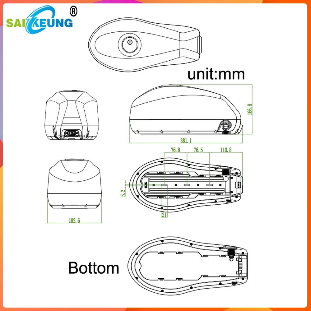 36 48v 52 72v Fuel Tank Batterie E Bike Akku Accu Electric Bicycle 3000w Bafang 20ah 30ah 50ah 60ah Lithium Battery with Charger