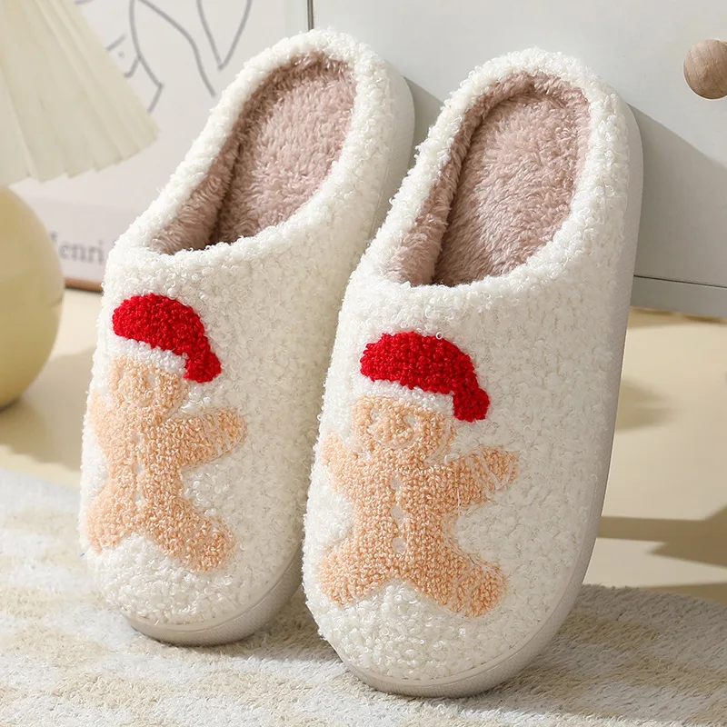 Pallene Women Warm Furry Cotton Slippers Indoor Cute Fur Fuzzy House Slippers Soft Cozy Fuzzy Bedroom Slides Plush Flat Slippers