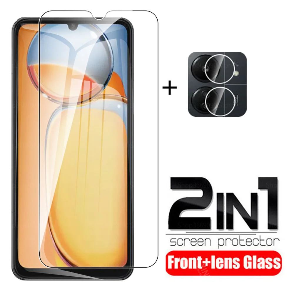 2in1 Tempered Glass Case For Xiaomi Redmi 13C Screen Protector Redmy 13C 13 C C13 Redmi13C 4G 6.74'' Camera Lens Protective Film