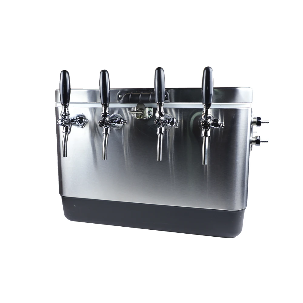Portable Stainless Steel Wine & Beer Cooler Box For Outdoor Camping & Drink Dispensing