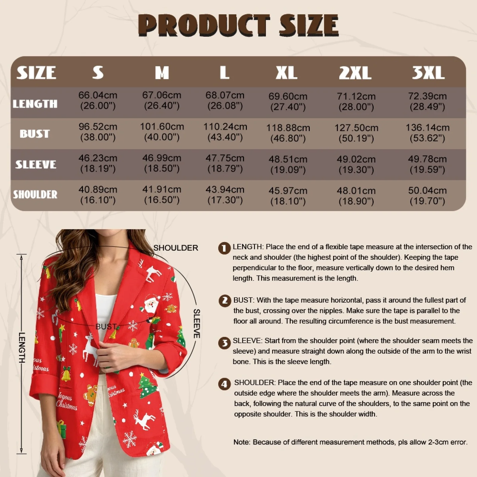 PENSTROLL Santa Claus Snowflake Open Front Outerwear for Going Out Linen Style Beach Cover Ups Sizes S-3XL view 6