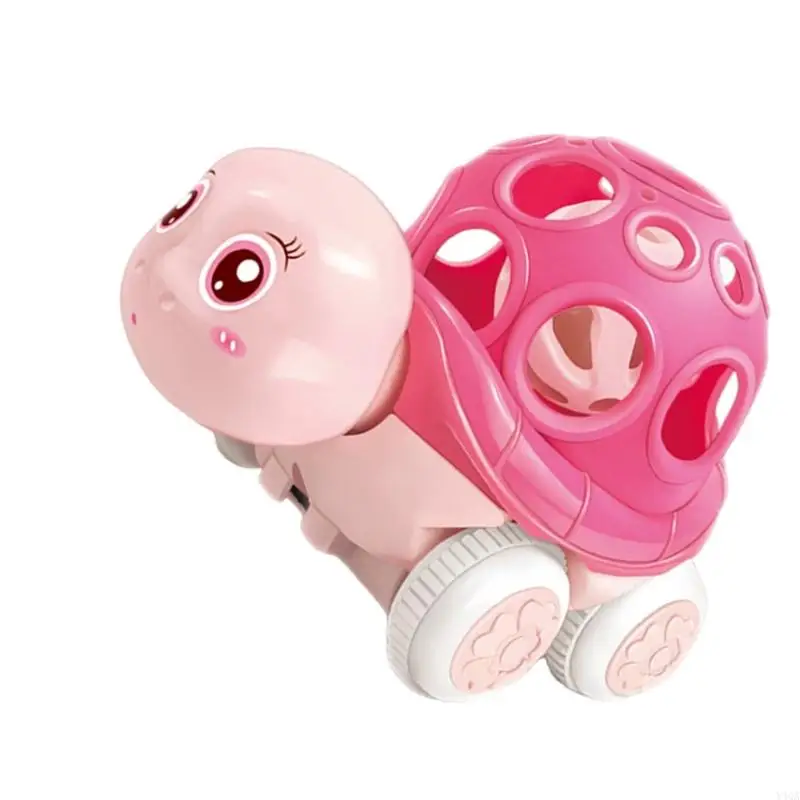 Y4QA Push and Go Animal Toy Car avec des cloches pour le moteur préscolaire