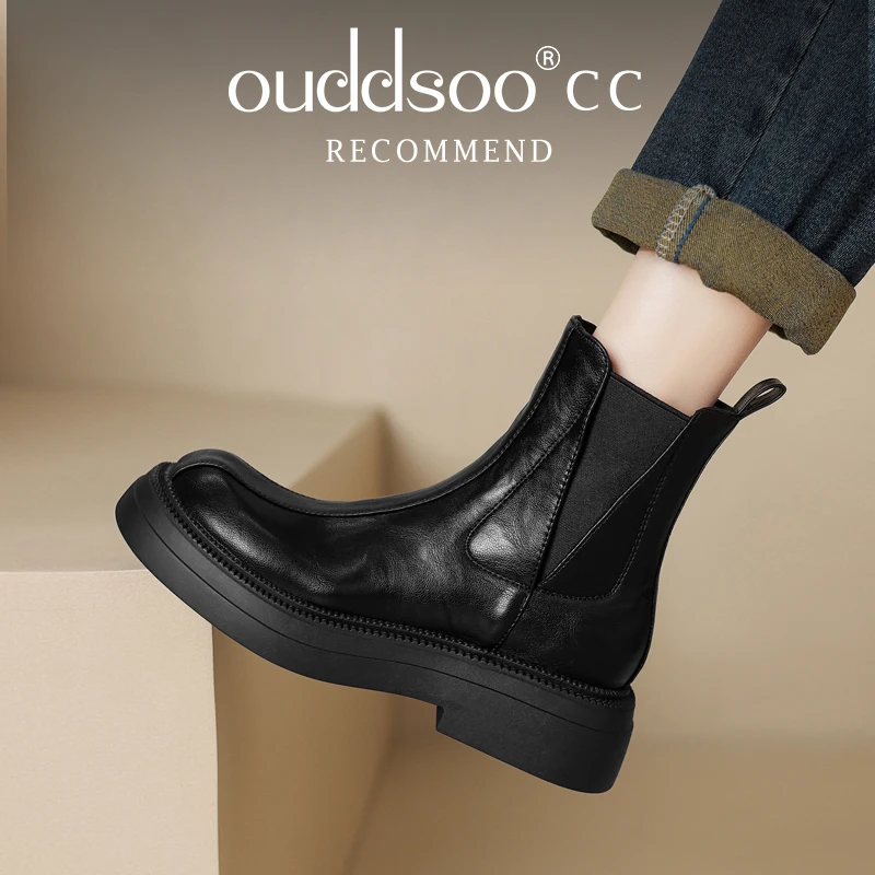 

Ods Ботинки челси на толстой подошве и толстом каблуке, подошва на платформе, эластичная панель, круглый носок, массивный каблук, модная повседневная осень-зима42