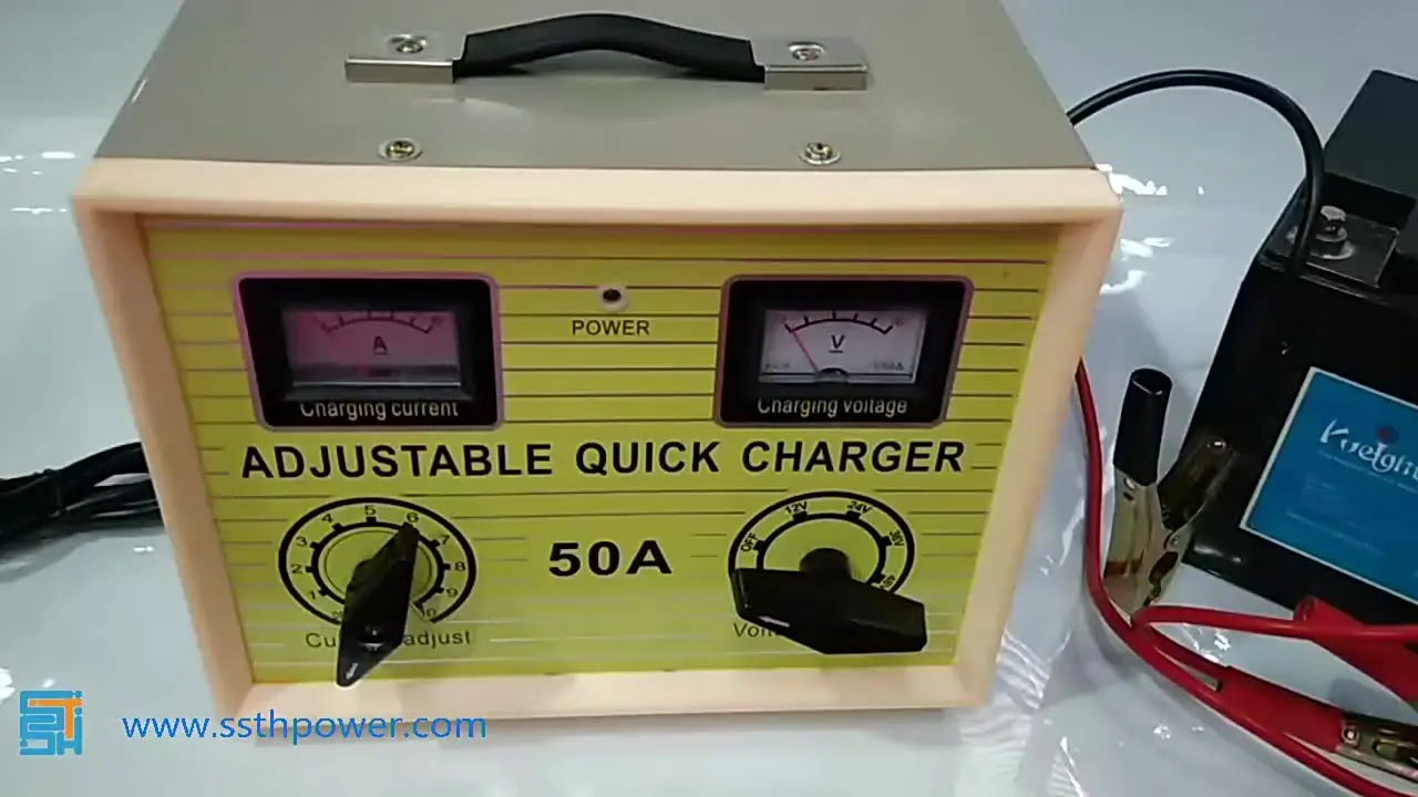 

50A 24V GEL Lead Acid Car Battery Adjustable 12V 36V 48V Digital Charger