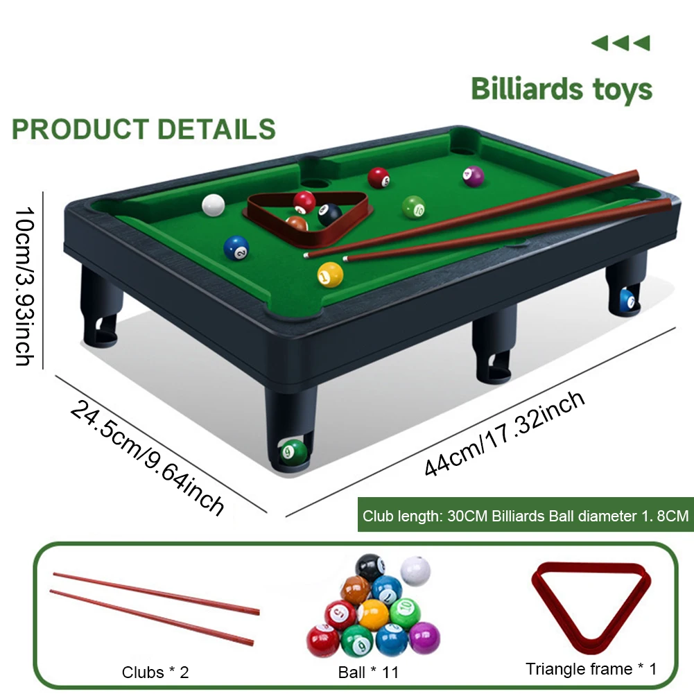 لعبة البلياردو الصغيرة مجموعة كرات حمام السباحة الصغيرة لعبة المجلس للأطفال عناصر مصغرة دمية دمية الملحقات طاولة صغيرة السنوكر