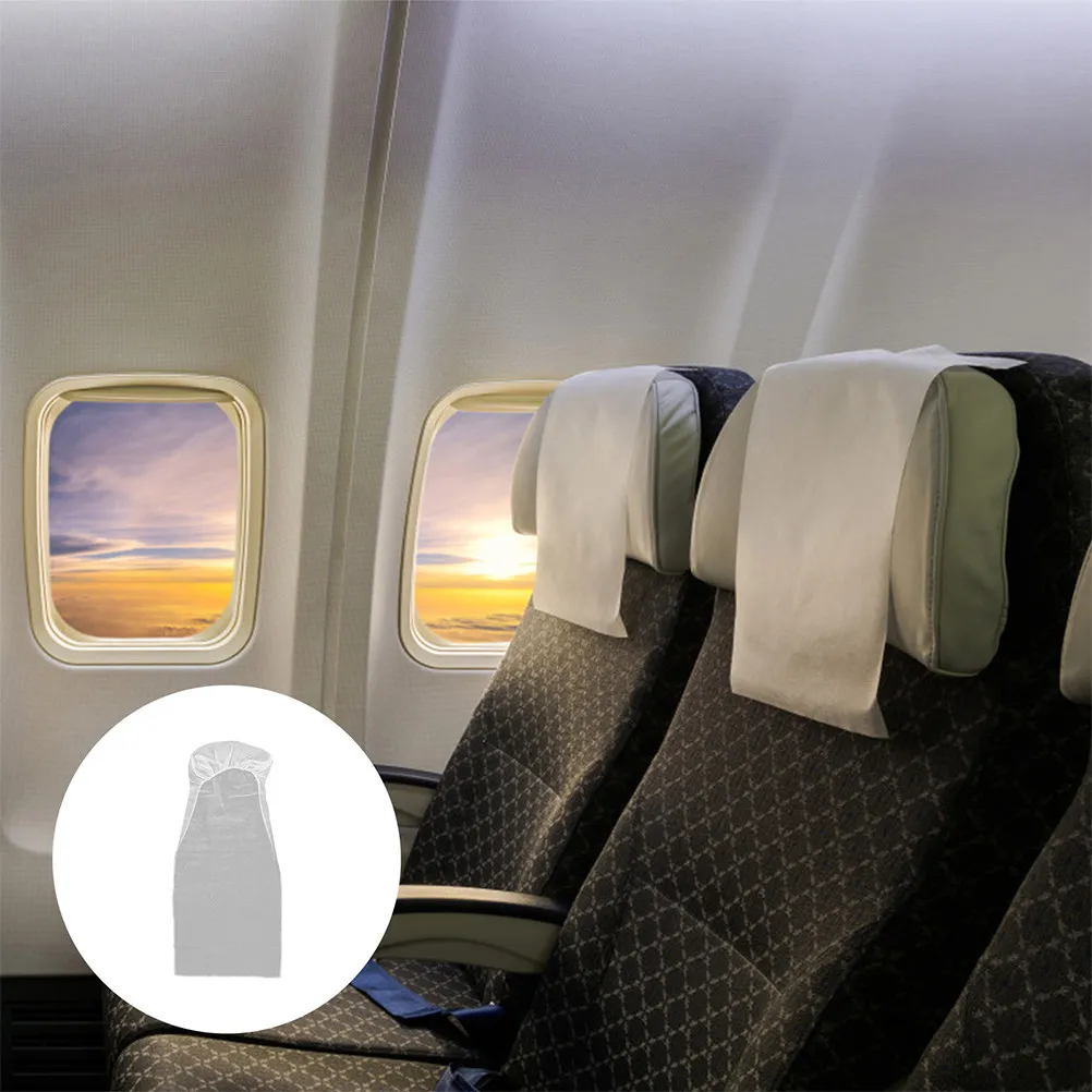4Pcs Disposable Seat Covers Non-Woven Universal Size for High-Speed Rail Airplane Vehicle Car Rear Front Seats Easy Install