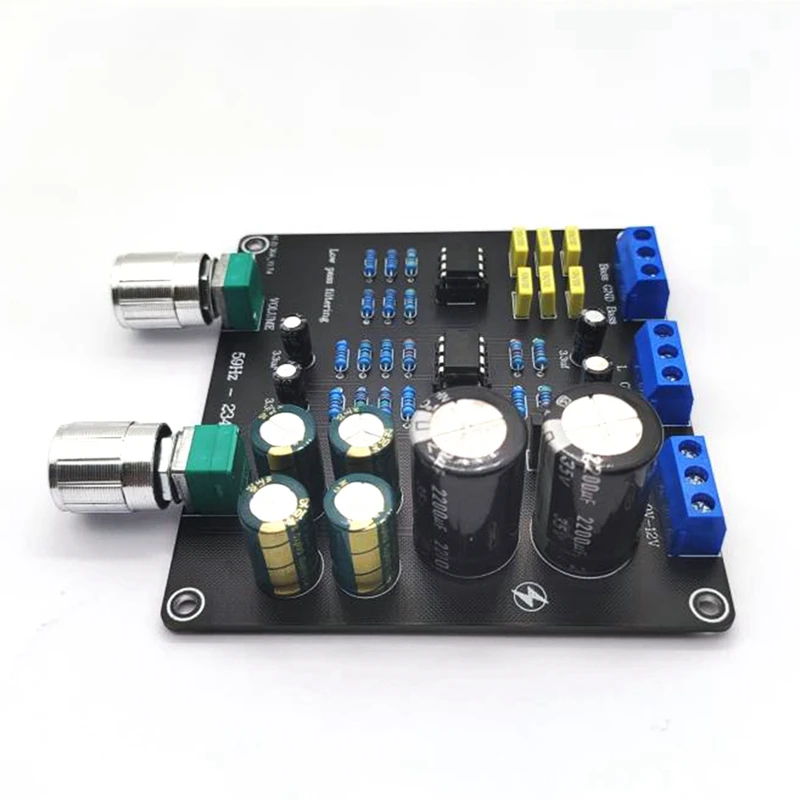 59Hz-234Hz Low-Pass Filter Super Bass Crossover Board AC9V-12V Dual NE5532 Crossover Point Continuously Adjustable